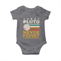 Never Forget Pluto Baby Onesie Retro Style Funny Space Science 1930-2006