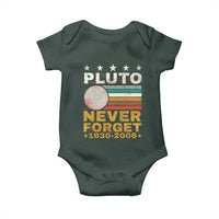 Never Forget Pluto Baby Onesie Retro Style Funny Space Science 1930-2006