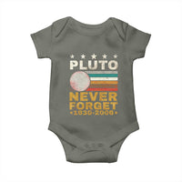 Never Forget Pluto Baby Onesie Retro Style Funny Space Science 1930-2006
