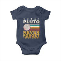 Never Forget Pluto Baby Onesie Retro Style Funny Space Science 1930-2006