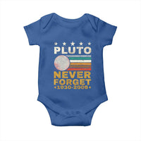 Never Forget Pluto Baby Onesie Retro Style Funny Space Science 1930-2006
