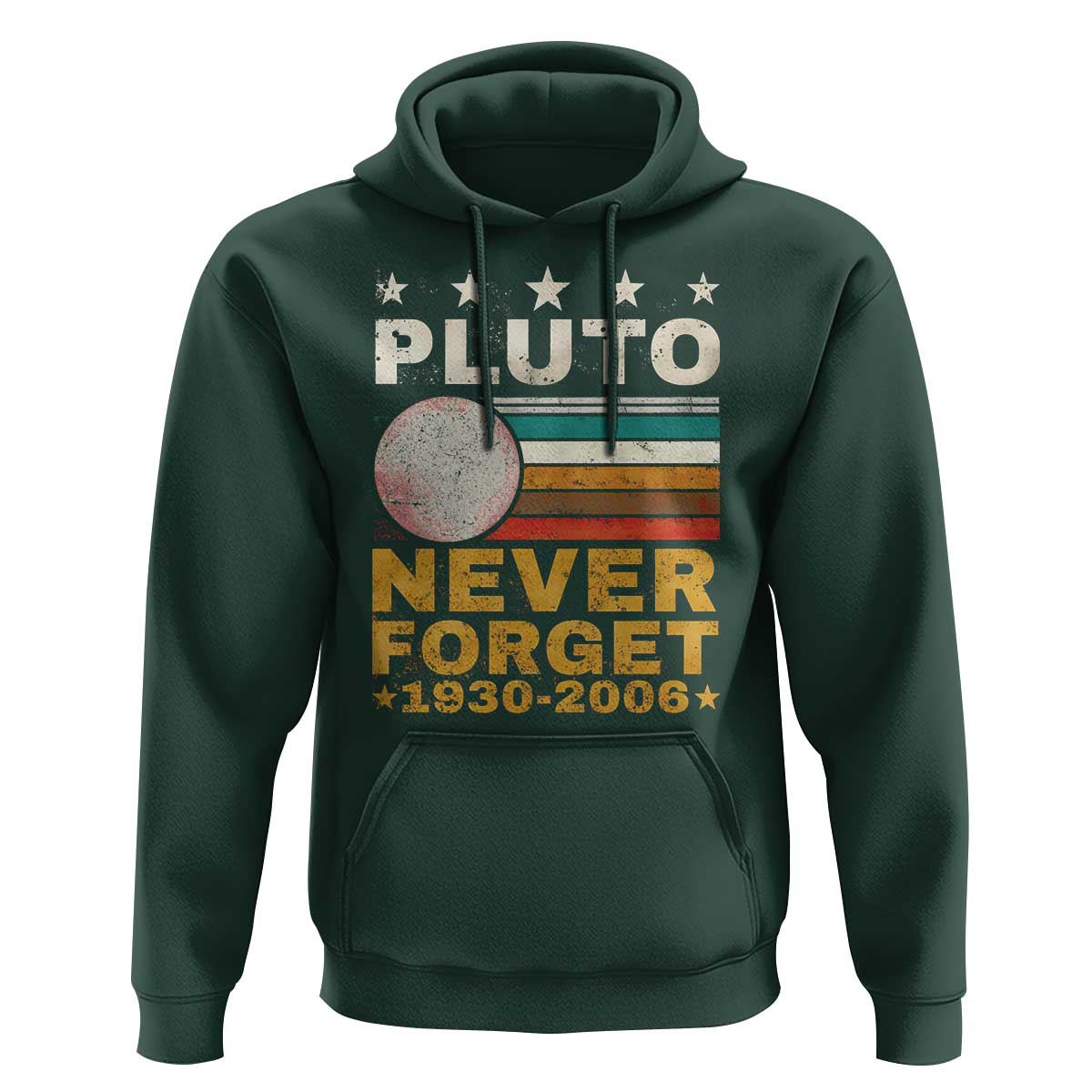 Never Forget Pluto Hoodie Retro Style Funny Space Science 1930-2006