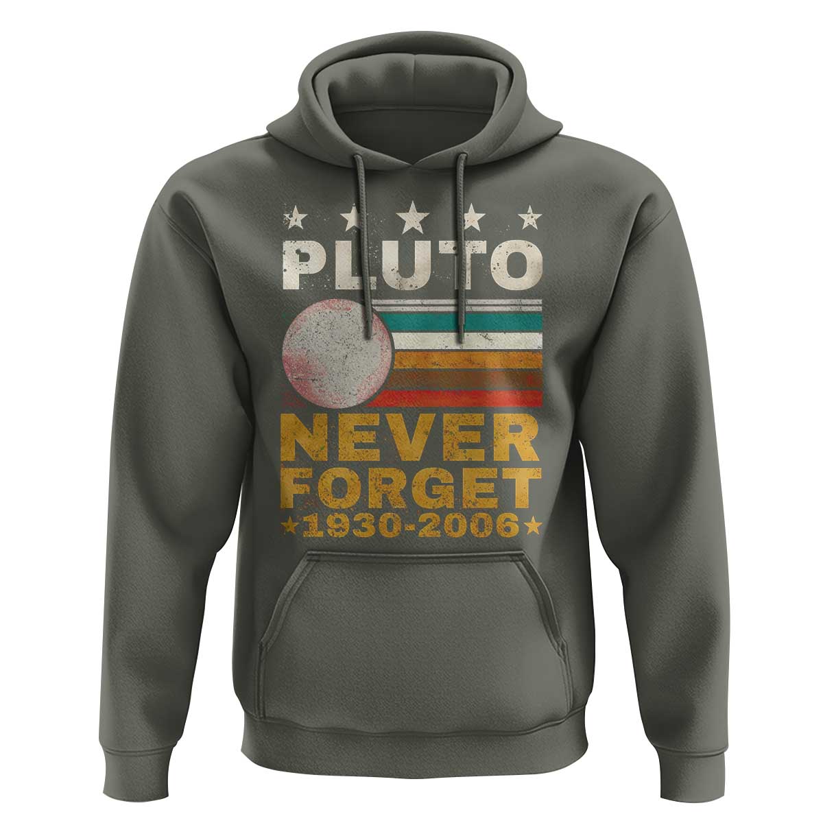 Never Forget Pluto Hoodie Retro Style Funny Space Science 1930-2006