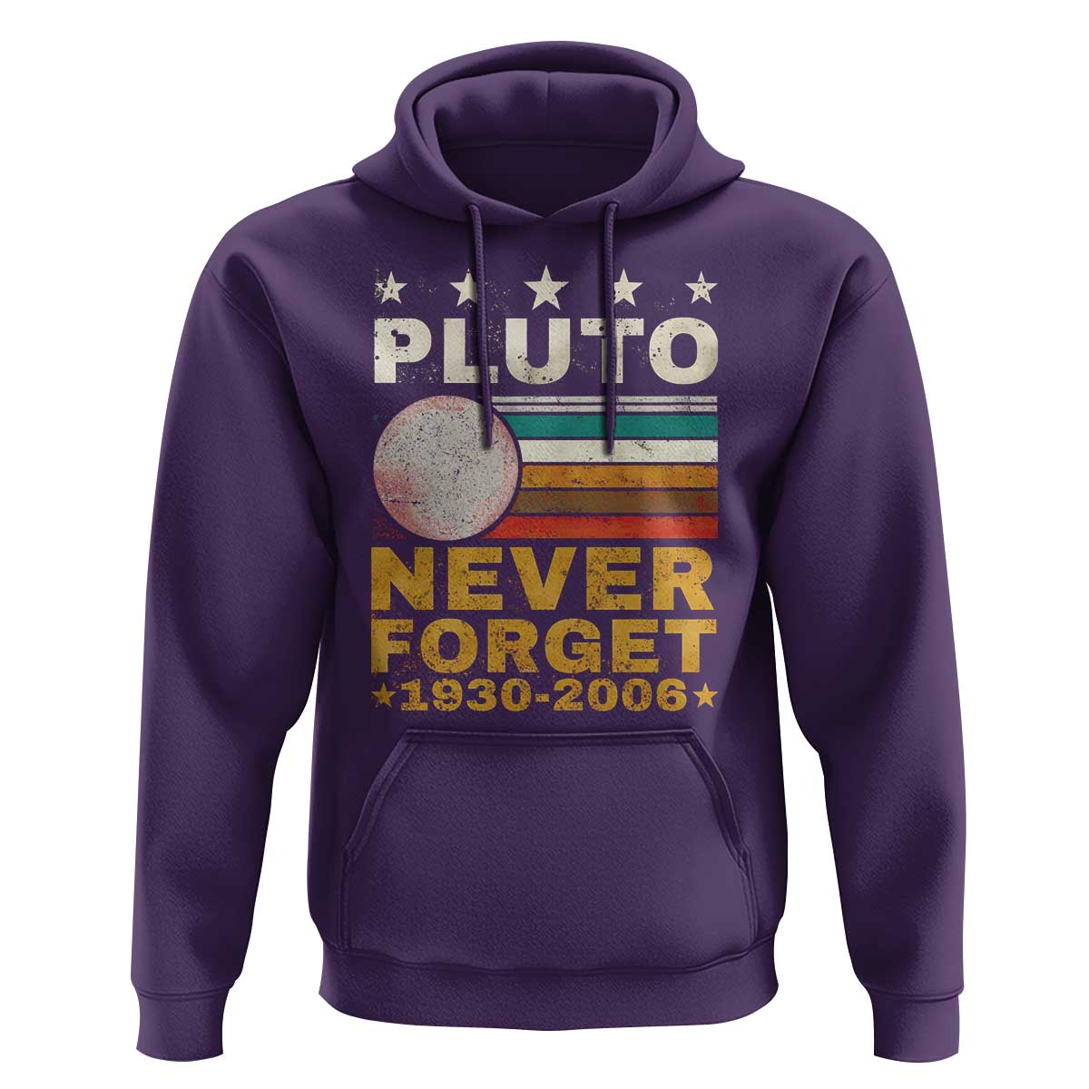 Never Forget Pluto Hoodie Retro Style Funny Space Science 1930-2006