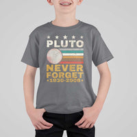Never Forget Pluto T Shirt For Kid Retro Style Funny Space Science 1930-2006 - Wonder Print Shop