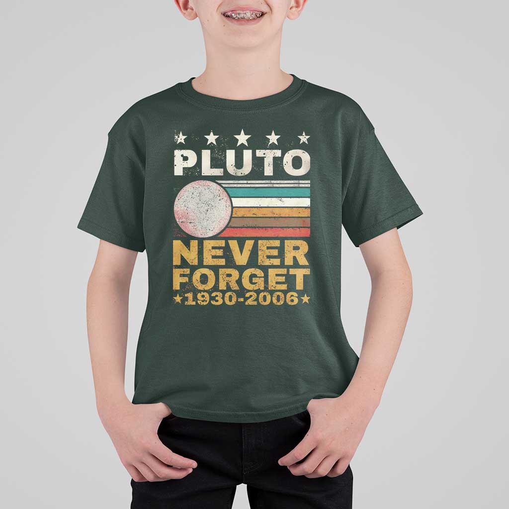 Never Forget Pluto T Shirt For Kid Retro Style Funny Space Science 1930-2006 - Wonder Print Shop
