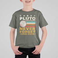 Never Forget Pluto T Shirt For Kid Retro Style Funny Space Science 1930-2006 - Wonder Print Shop