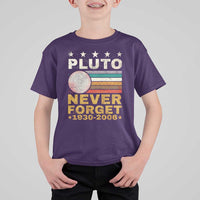 Never Forget Pluto T Shirt For Kid Retro Style Funny Space Science 1930-2006 - Wonder Print Shop