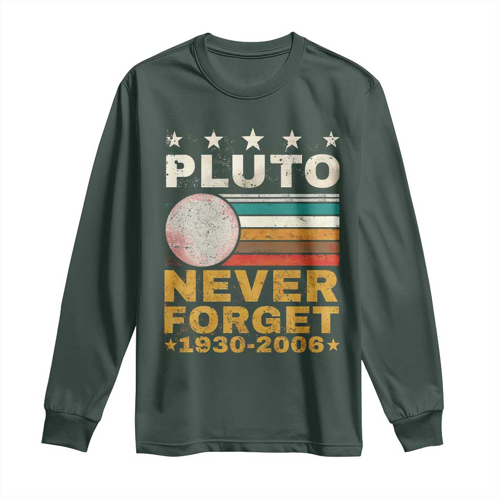 Never Forget Pluto Long Sleeve Shirt Retro Style Funny Space Science 1930-2006