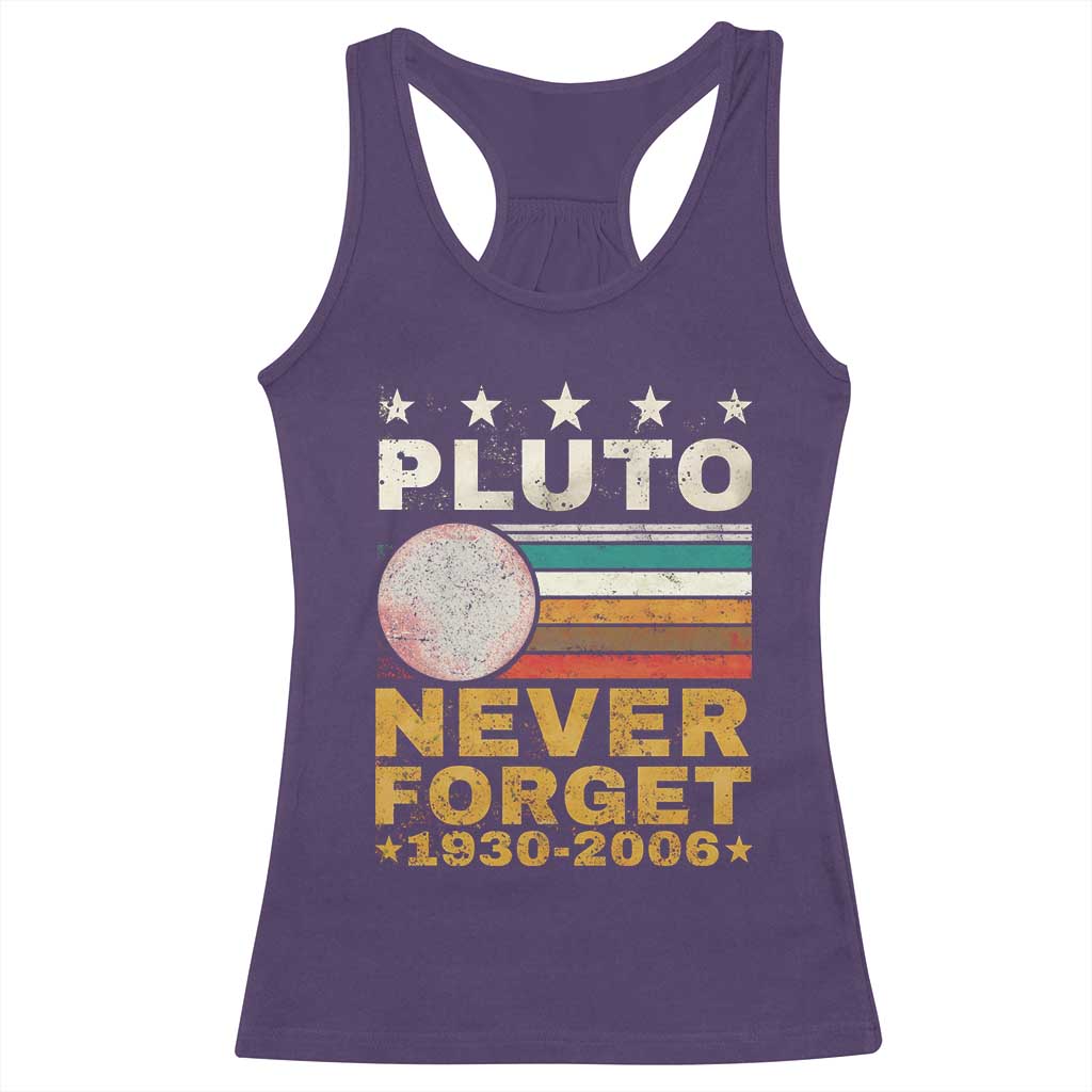 Never Forget Pluto Racerback Tank Top Retro Style Funny Space Science 1930-2006