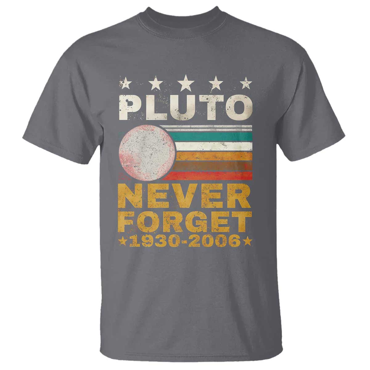 Never Forget Pluto T Shirt Retro Style Funny Space Science 1930-2006 - Wonder Print Shop