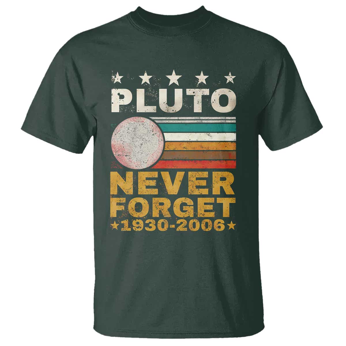 Never Forget Pluto T Shirt Retro Style Funny Space Science 1930-2006 - Wonder Print Shop