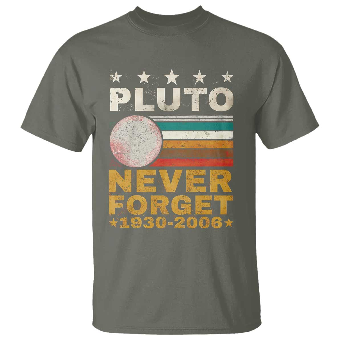Never Forget Pluto T Shirt Retro Style Funny Space Science 1930-2006 - Wonder Print Shop