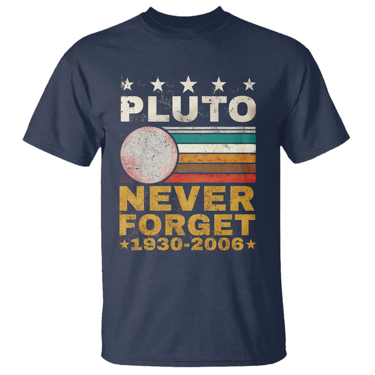 Never Forget Pluto T Shirt Retro Style Funny Space Science 1930-2006 - Wonder Print Shop