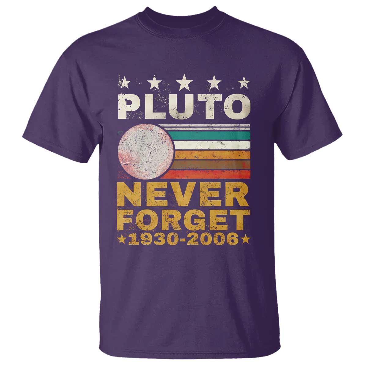 Never Forget Pluto T Shirt Retro Style Funny Space Science 1930-2006 - Wonder Print Shop