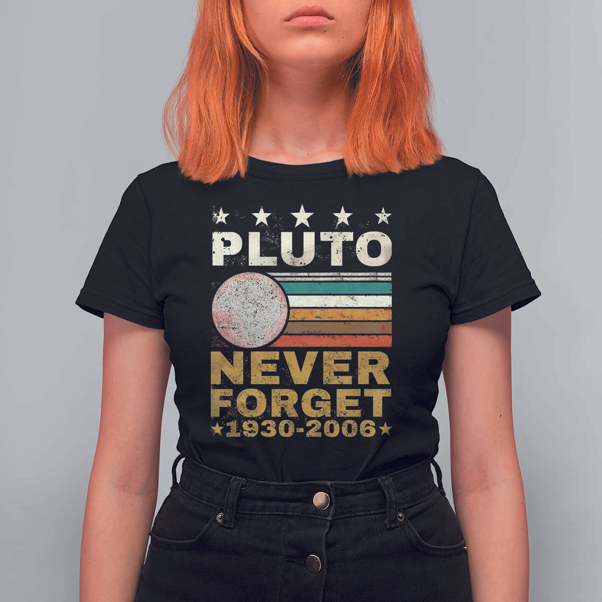 Never Forget Pluto T Shirt For Women Retro Style Funny Space Science 1930-2006 - Wonder Print Shop
