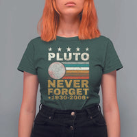 Never Forget Pluto T Shirt For Women Retro Style Funny Space Science 1930-2006 - Wonder Print Shop