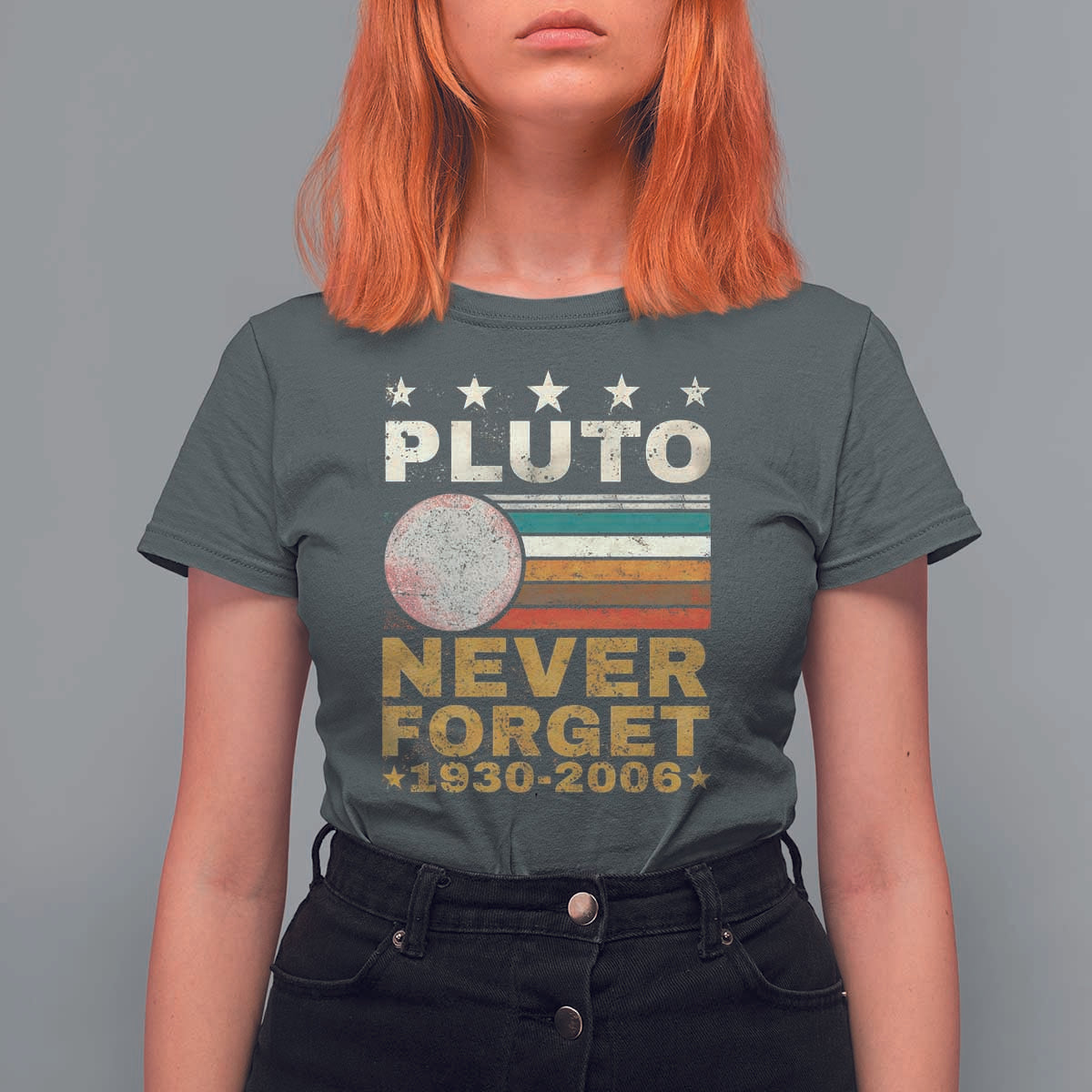 Never Forget Pluto T Shirt For Women Retro Style Funny Space Science 1930-2006 - Wonder Print Shop