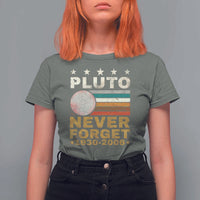 Never Forget Pluto T Shirt For Women Retro Style Funny Space Science 1930-2006 - Wonder Print Shop