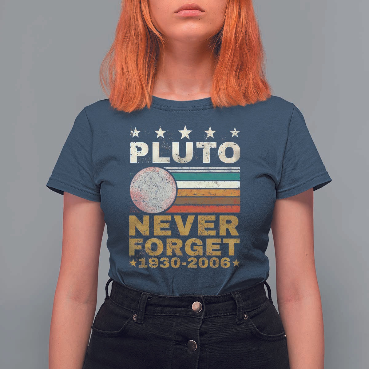 Never Forget Pluto T Shirt For Women Retro Style Funny Space Science 1930-2006 - Wonder Print Shop