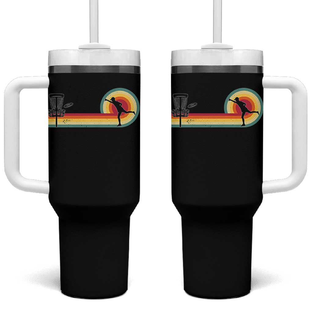 Disc Golf Retro Tumbler With Handle Vintage Frisbee Golf Player