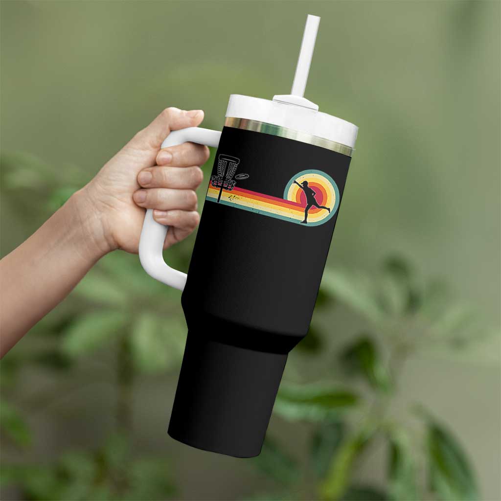 Disc Golf Retro Tumbler With Handle Vintage Frisbee Golf Player