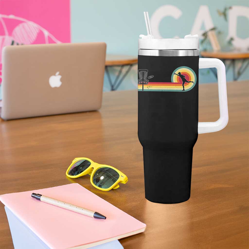 Disc Golf Retro Tumbler With Handle Vintage Frisbee Golf Player