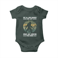 Funny Bigfoot Disc Golf Baby Onesie Not All Who Wander Are Lost Sasquatch Lovers