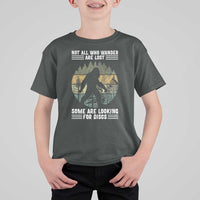 Funny Bigfoot Disc Golf T Shirt For Kid Not All Who Wander Are Lost Sasquatch Lovers - Wonder Print Shop