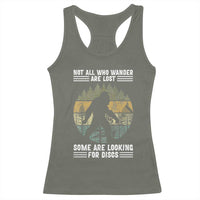 Funny Bigfoot Disc Golf Racerback Tank Top Not All Who Wander Are Lost Sasquatch Lovers
