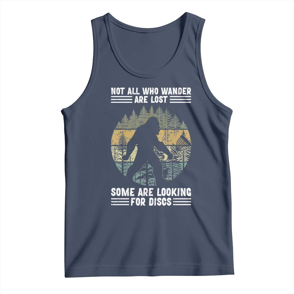 Funny Bigfoot Disc Golf Tank Top Not All Who Wander Are Lost Sasquatch Lovers