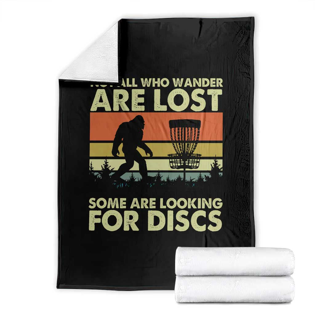 Funny Disc Golf Bigfoot Throw Blanket Vintage Sasquatch Sports Golfer Dad Frisbee - Wonder Print Shop