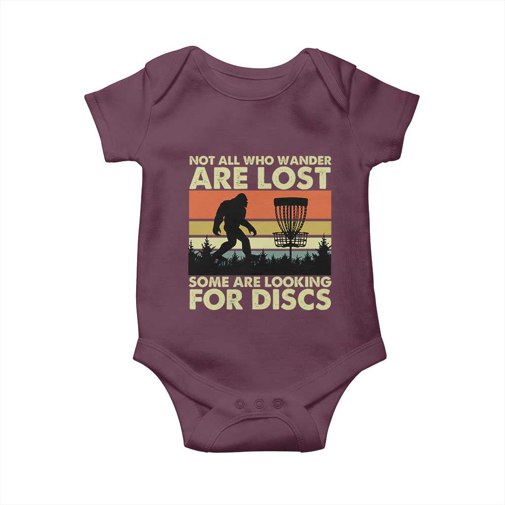 Funny Disc Golf Bigfoot Baby Onesie Vintage Sasquatch Sports Golfer Dad Frisbee - Wonder Print Shop