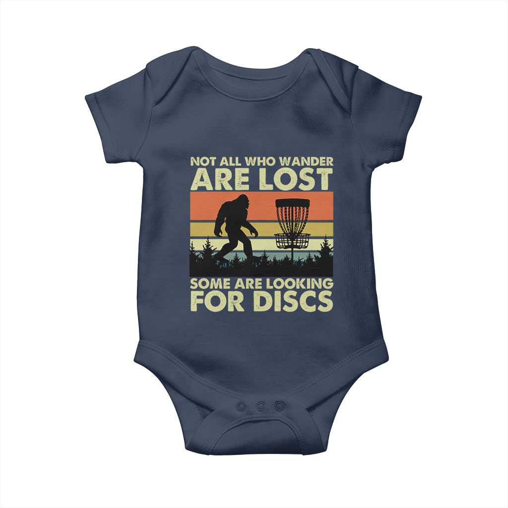 Funny Disc Golf Bigfoot Baby Onesie Vintage Sasquatch Sports Golfer Dad Frisbee - Wonder Print Shop