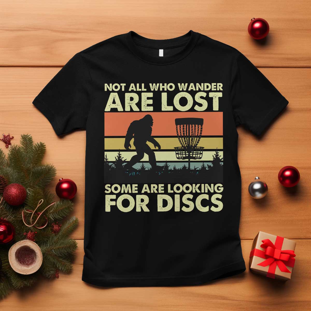 Funny Disc Golf Bigfoot T Shirt Vintage Sasquatch Sports Golfer Dad Frisbee - Wonder Print Shop