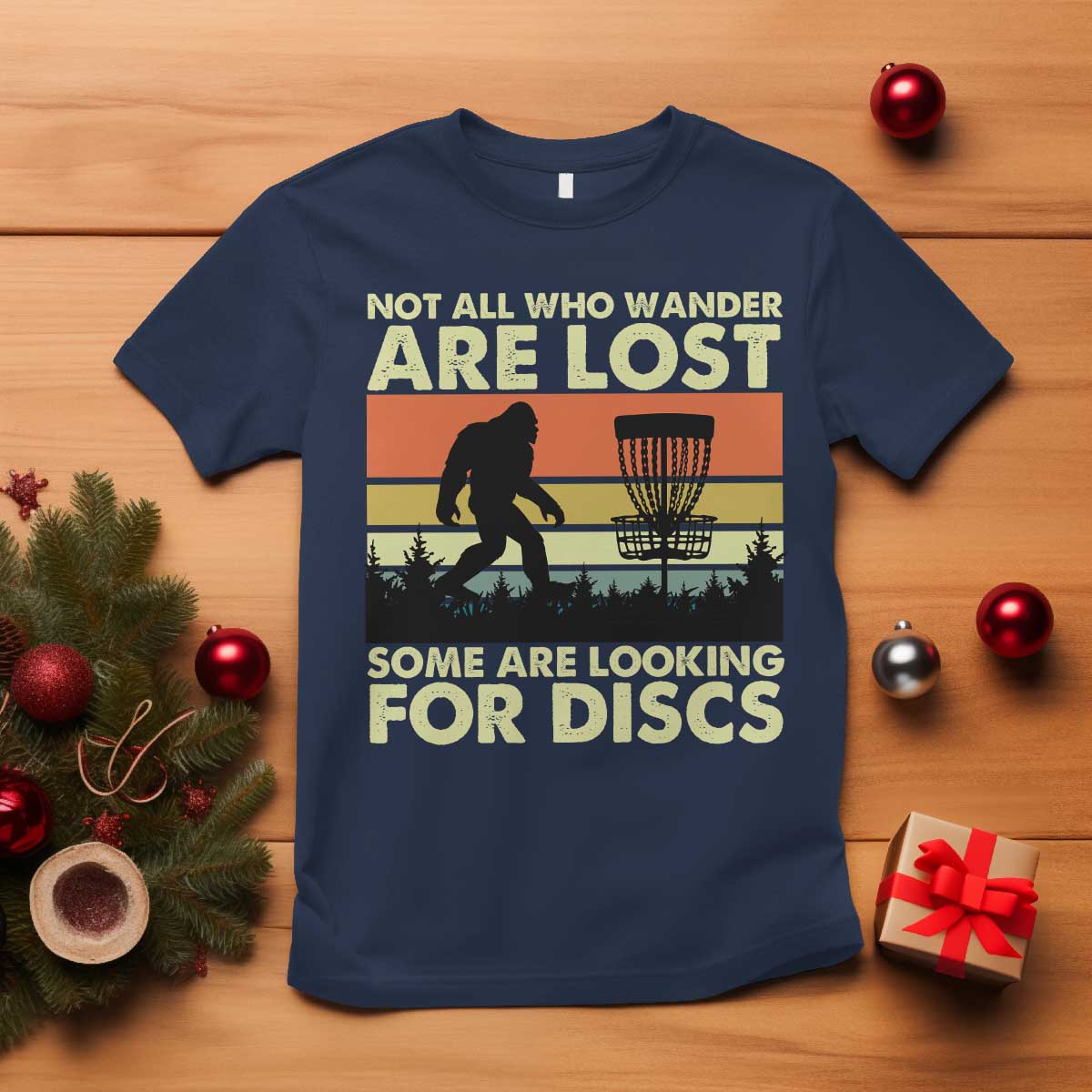 Funny Disc Golf Bigfoot T Shirt Vintage Sasquatch Sports Golfer Dad Frisbee - Wonder Print Shop
