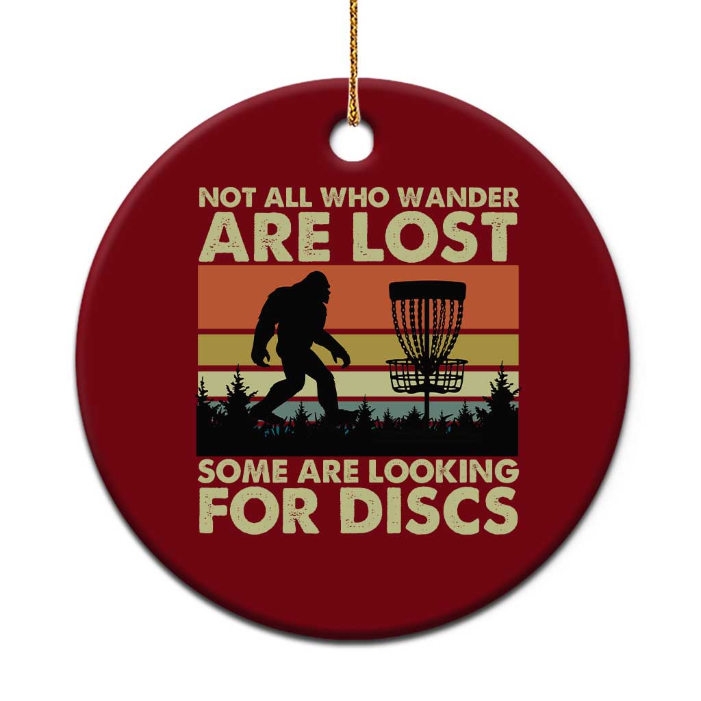 Funny Disc Golf Bigfoot Ceramic Ornament Vintage Sasquatch Sports Golfer Dad Frisbee - Wonder Print Shop