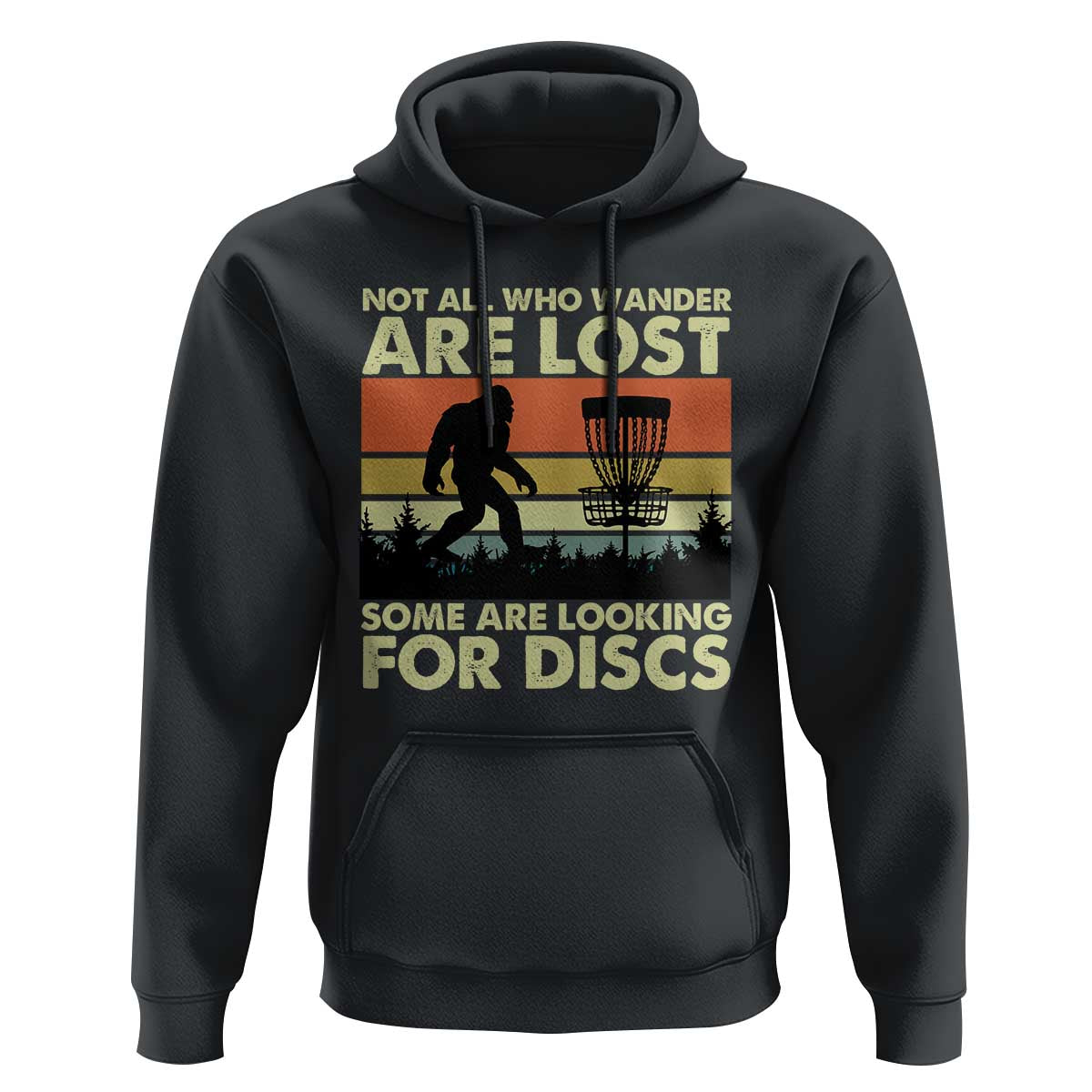 Funny Disc Golf Bigfoot Hoodie Vintage Sasquatch Sports Golfer Dad Frisbee - Wonder Print Shop