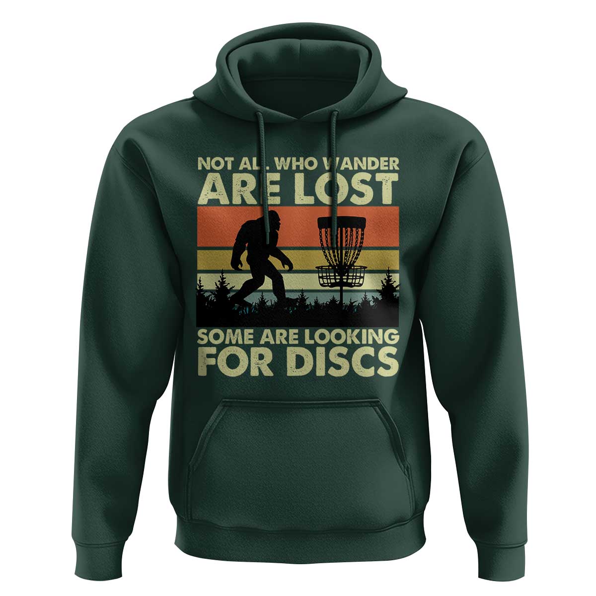 Funny Disc Golf Bigfoot Hoodie Vintage Sasquatch Sports Golfer Dad Frisbee - Wonder Print Shop