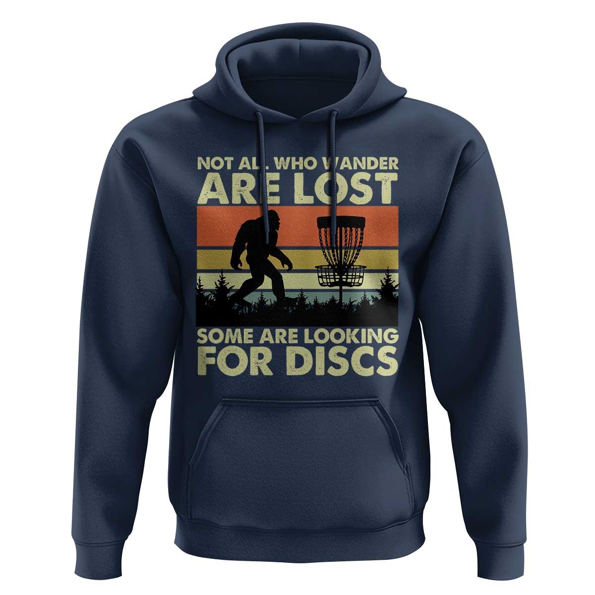 Funny Disc Golf Bigfoot Hoodie Vintage Sasquatch Sports Golfer Dad Frisbee - Wonder Print Shop