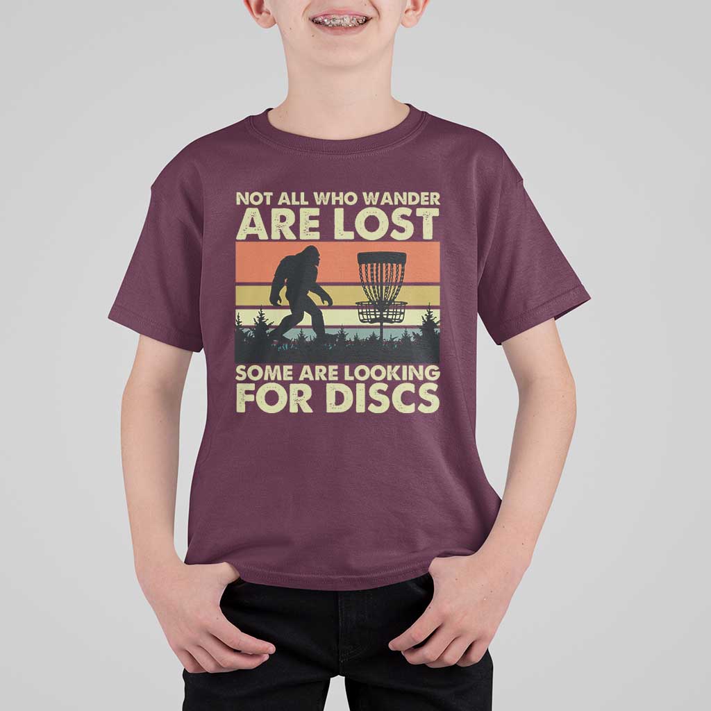 Funny Disc Golf Bigfoot T Shirt For Kid Vintage Sasquatch Sports Golfer Dad Frisbee - Wonder Print Shop