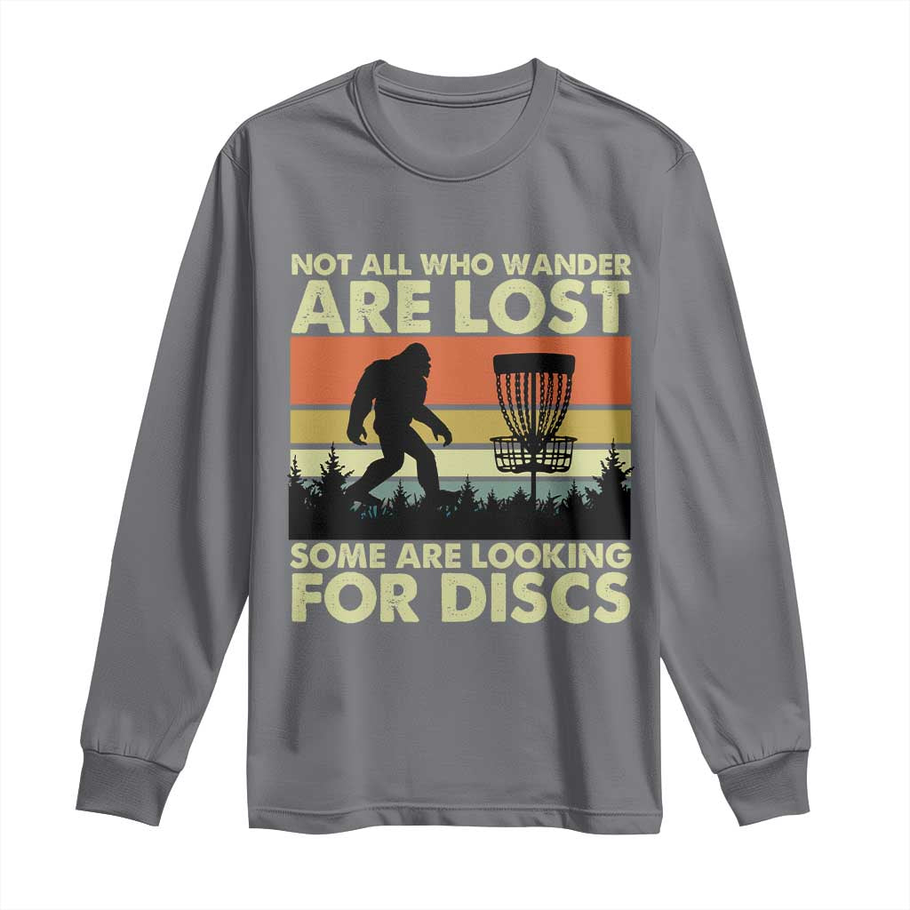 Funny Disc Golf Bigfoot Long Sleeve Shirt Vintage Sasquatch Sports Golfer Dad Frisbee - Wonder Print Shop