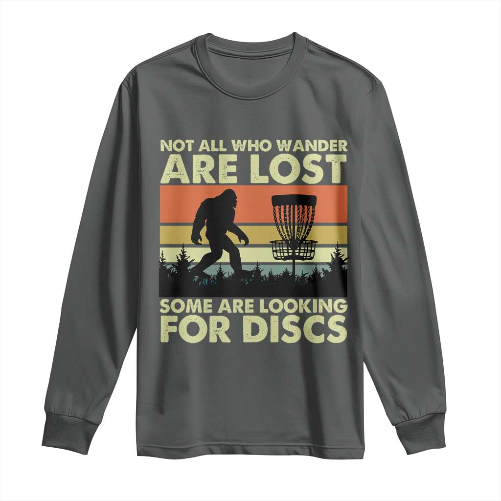 Funny Disc Golf Bigfoot Long Sleeve Shirt Vintage Sasquatch Sports Golfer Dad Frisbee - Wonder Print Shop