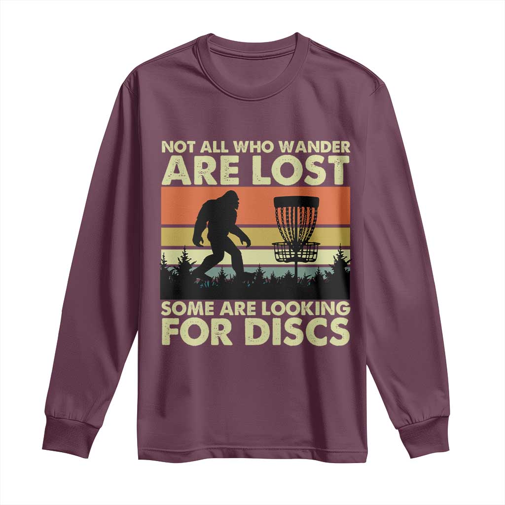 Funny Disc Golf Bigfoot Long Sleeve Shirt Vintage Sasquatch Sports Golfer Dad Frisbee - Wonder Print Shop