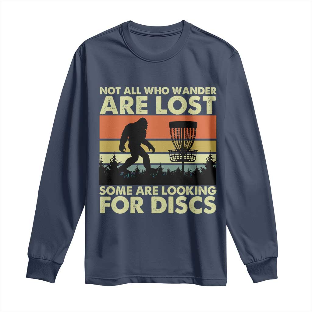 Funny Disc Golf Bigfoot Long Sleeve Shirt Vintage Sasquatch Sports Golfer Dad Frisbee - Wonder Print Shop