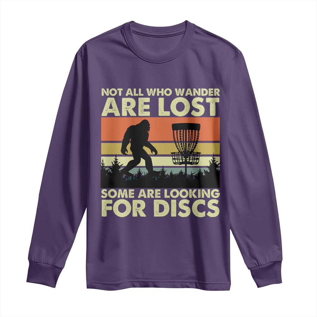 Funny Disc Golf Bigfoot Long Sleeve Shirt Vintage Sasquatch Sports Golfer Dad Frisbee - Wonder Print Shop