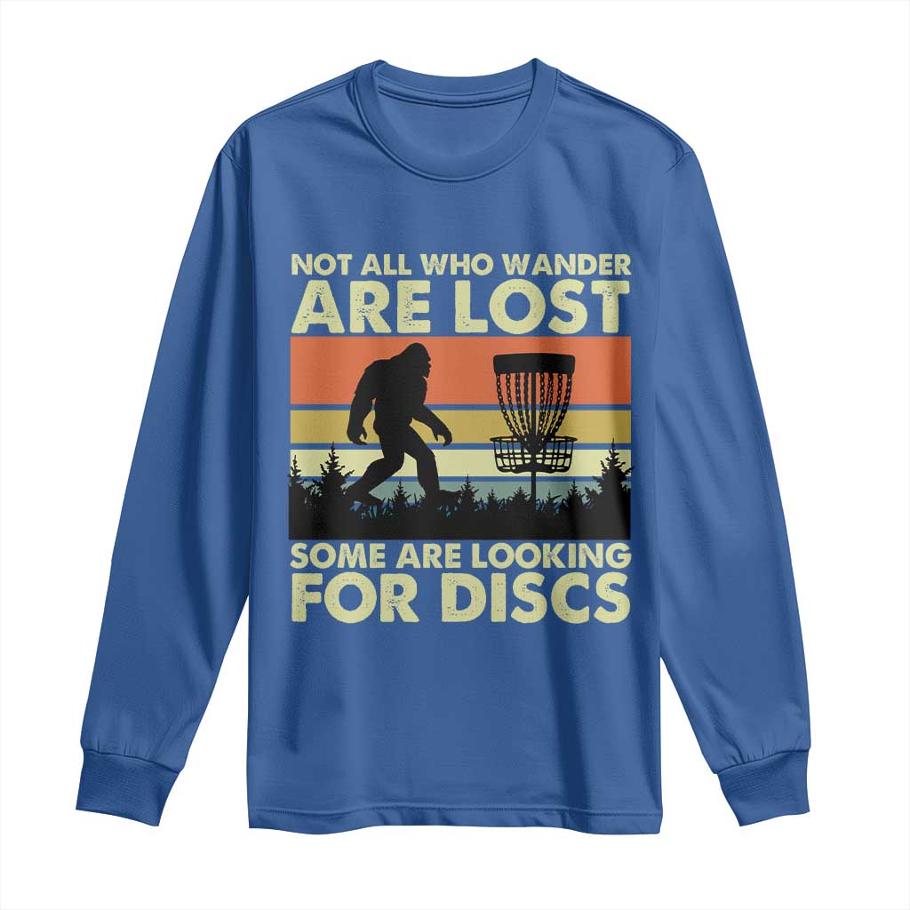 Funny Disc Golf Bigfoot Long Sleeve Shirt Vintage Sasquatch Sports Golfer Dad Frisbee - Wonder Print Shop