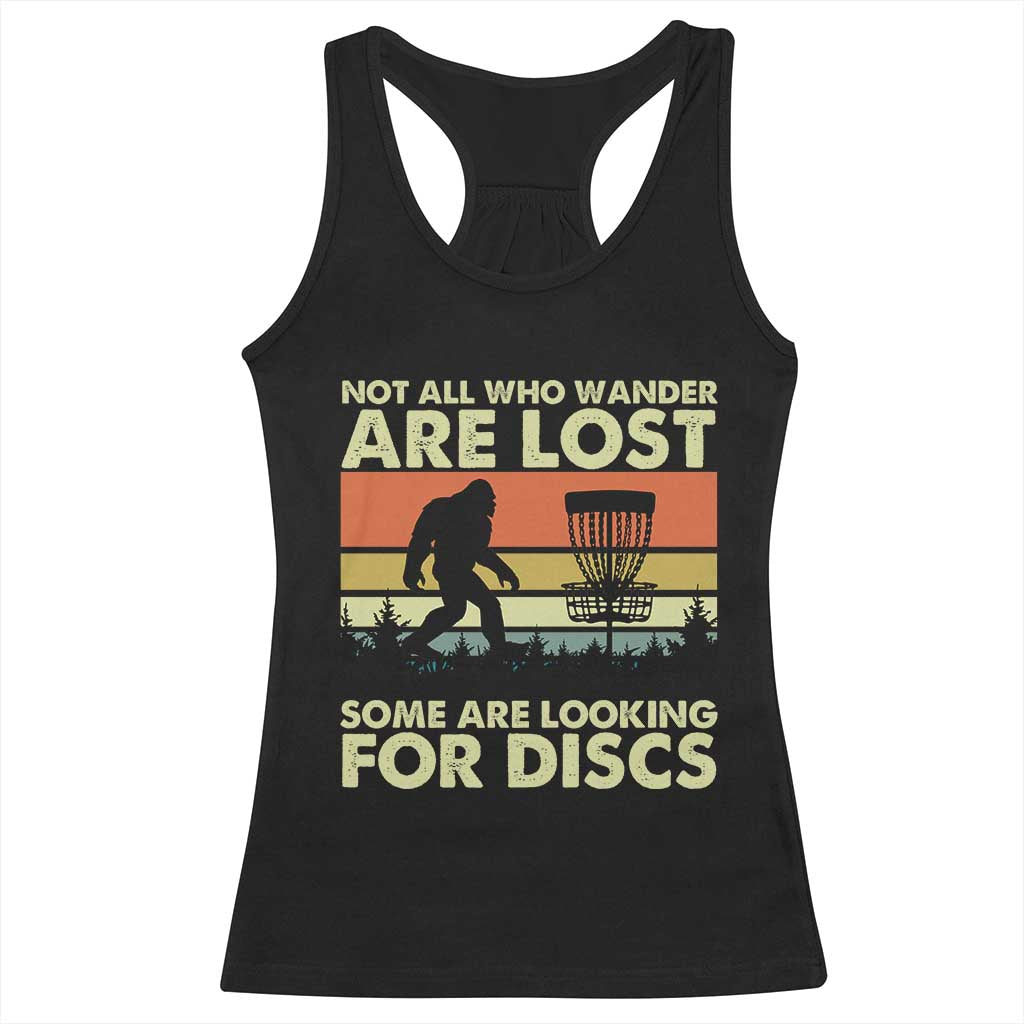 Funny Disc Golf Bigfoot Racerback Tank Top Vintage Sasquatch Sports Golfer Dad Frisbee - Wonder Print Shop