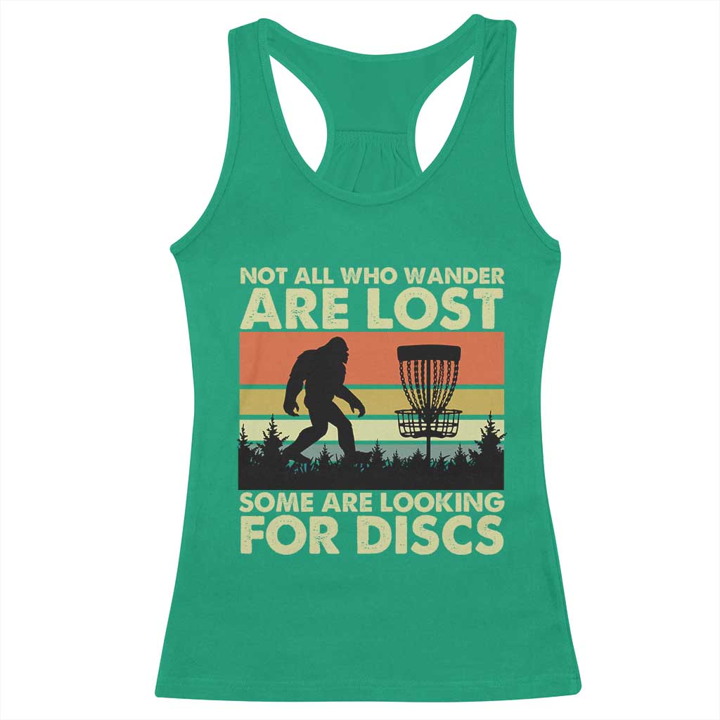 Funny Disc Golf Bigfoot Racerback Tank Top Vintage Sasquatch Sports Golfer Dad Frisbee - Wonder Print Shop