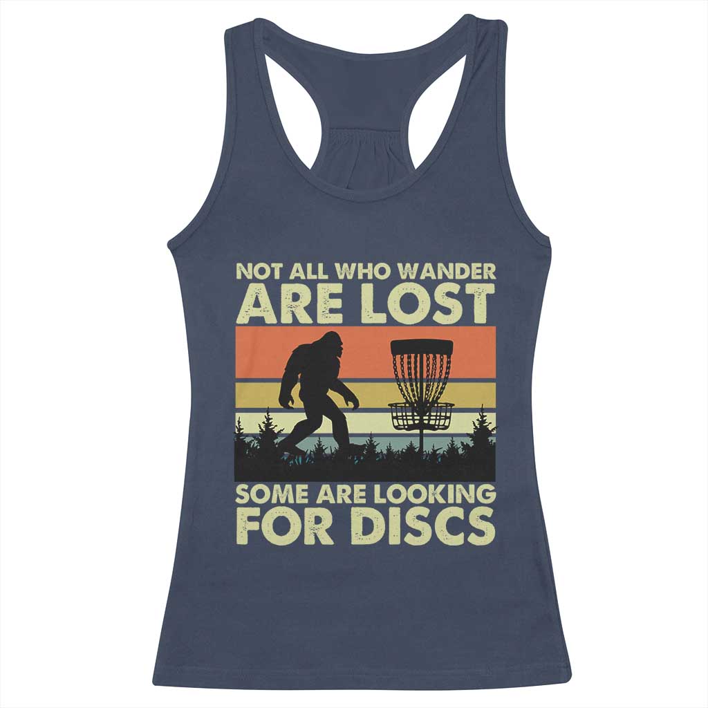 Funny Disc Golf Bigfoot Racerback Tank Top Vintage Sasquatch Sports Golfer Dad Frisbee - Wonder Print Shop